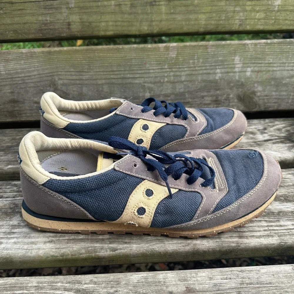 Saucony Jazz Low Pro Mens Navy Grey Sneakers Size 13 Neural Retro Y2K Classic
